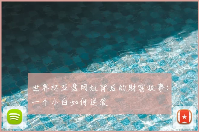 世界杯亚盘网址背后的财富故事:一个小白如何逆袭